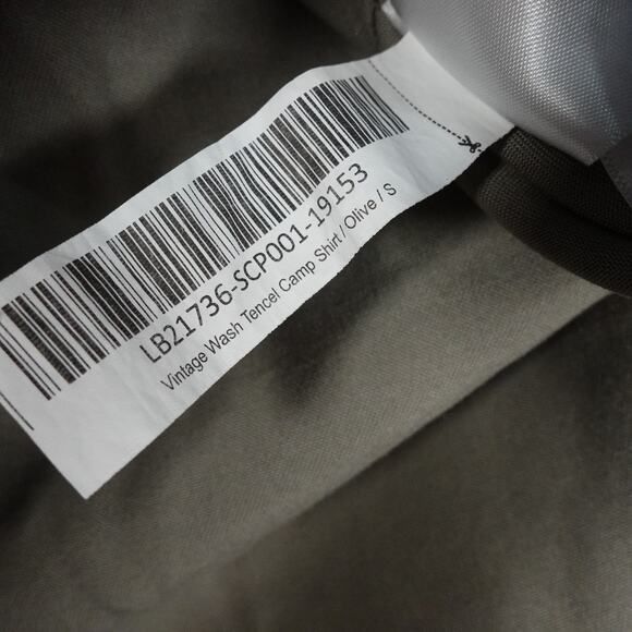 New Quince Womens Small Vintage Wash Tencel Camp Shirt Olive Green 3848-77 - Picture 8 of 11